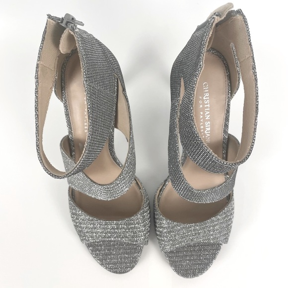 Christian Siriano Special Occasion Heels with Silver Sparkles. Size 8.5 - Picture 4 of 13
